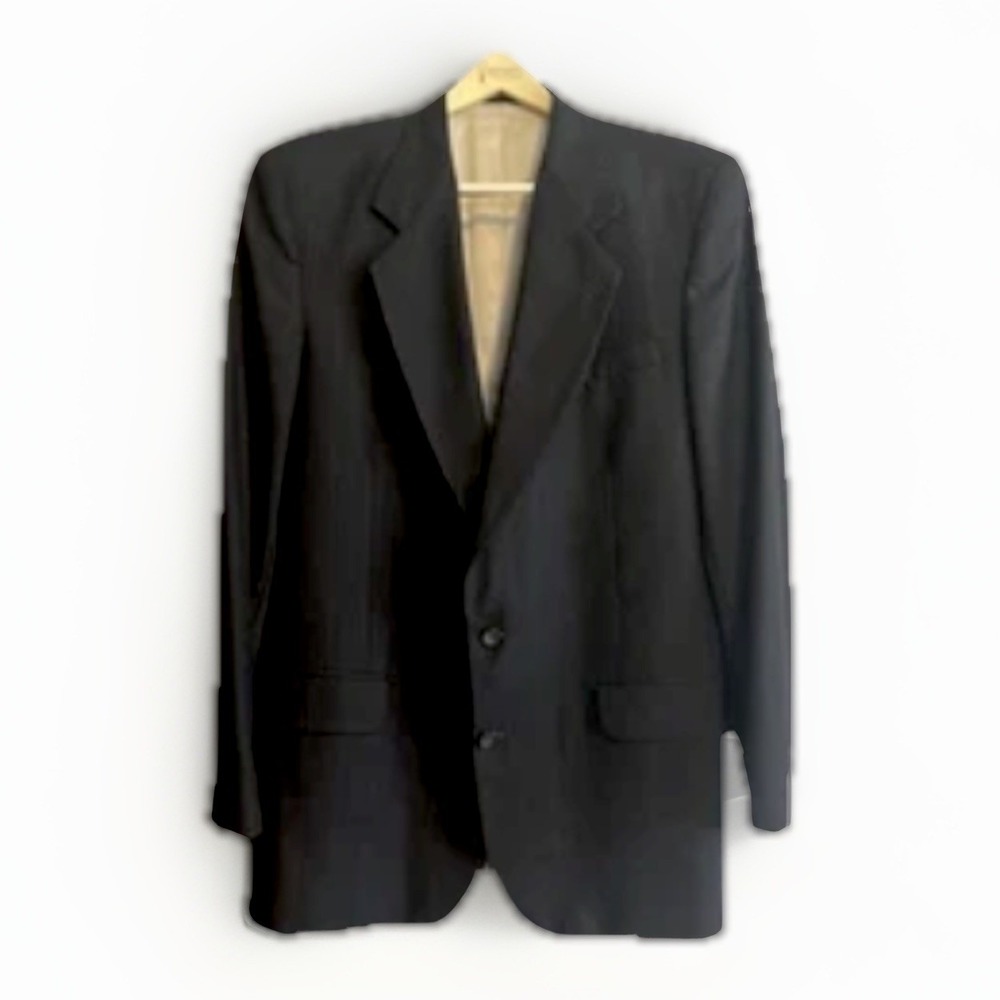 Oscar‎ De La Renta Blazer Mens 40 Gray Wool Pinstripe Suit Jacket Lined Formal